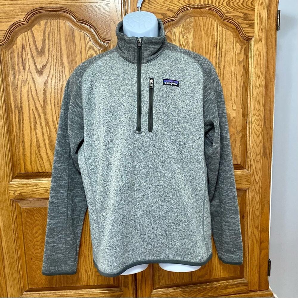 Patagonia Men's Better Sweater 1/4 Zip Fleece Nickel w/Forge Grey Sz Medium
